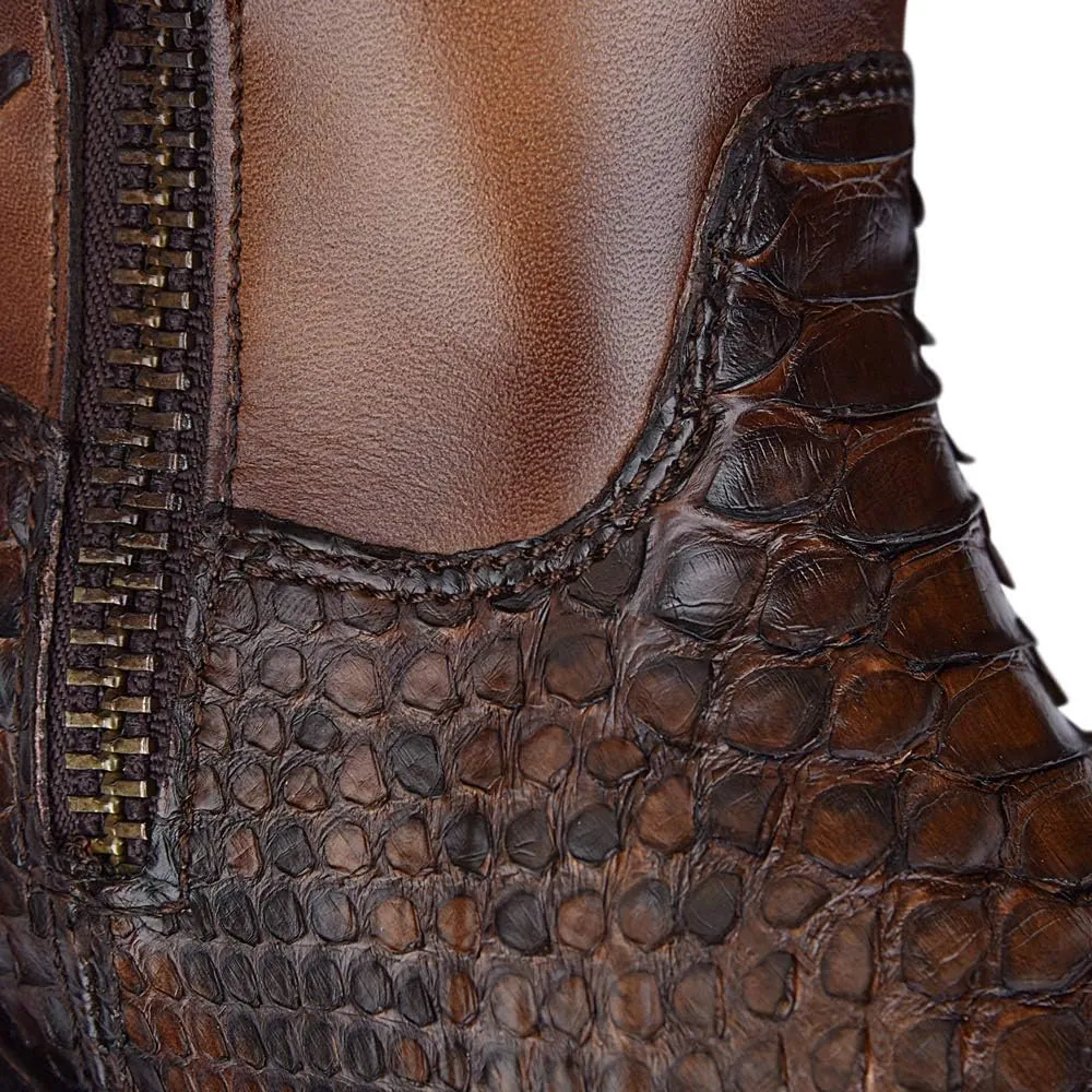 Cuadra Men's Boot in Genuine Python Leather and Bovine Leather with Zipper