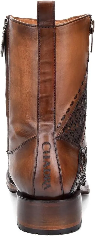 Cuadra Men's Boot in Genuine Python Leather and Bovine Leather with Zipper