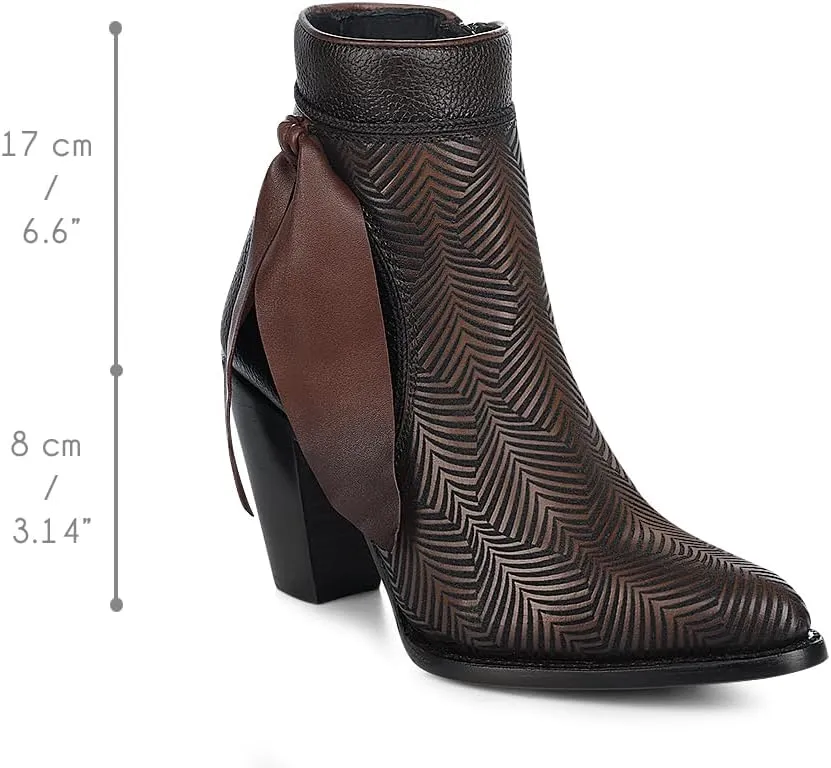 Cuadra Women's Genuine Leather Bootie with Decorative Fringe Brown 3F0PRS