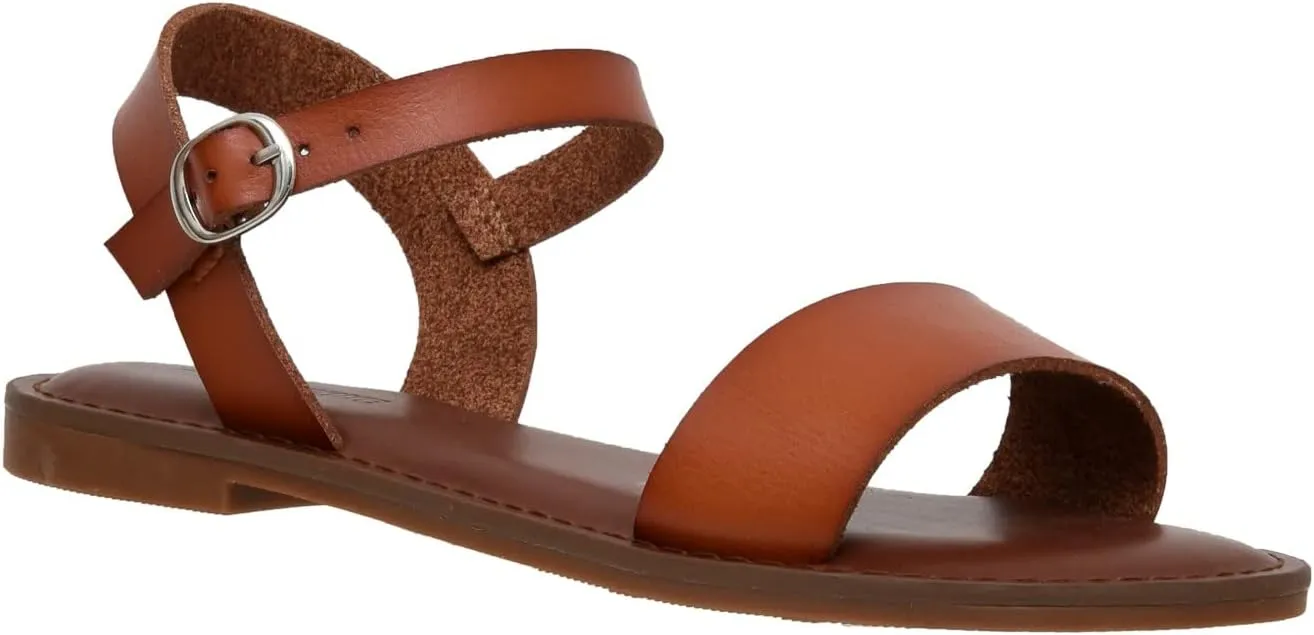 CUSHIONAIRE Women's Clara One Band Ankle Strap Sandal  Memory Foam, Wide Widths Available