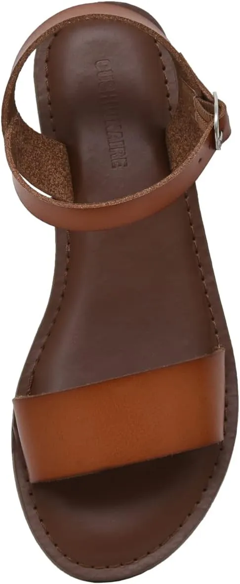 CUSHIONAIRE Women's Clara One Band Ankle Strap Sandal  Memory Foam, Wide Widths Available