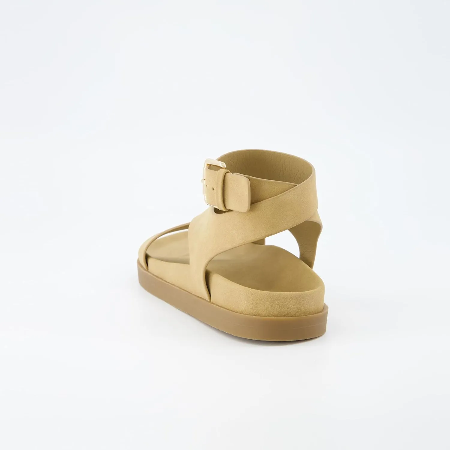CUSHIONAIRE Women's Entry ankle wrap footbed sandal with  Comfort, Wide Widths Available