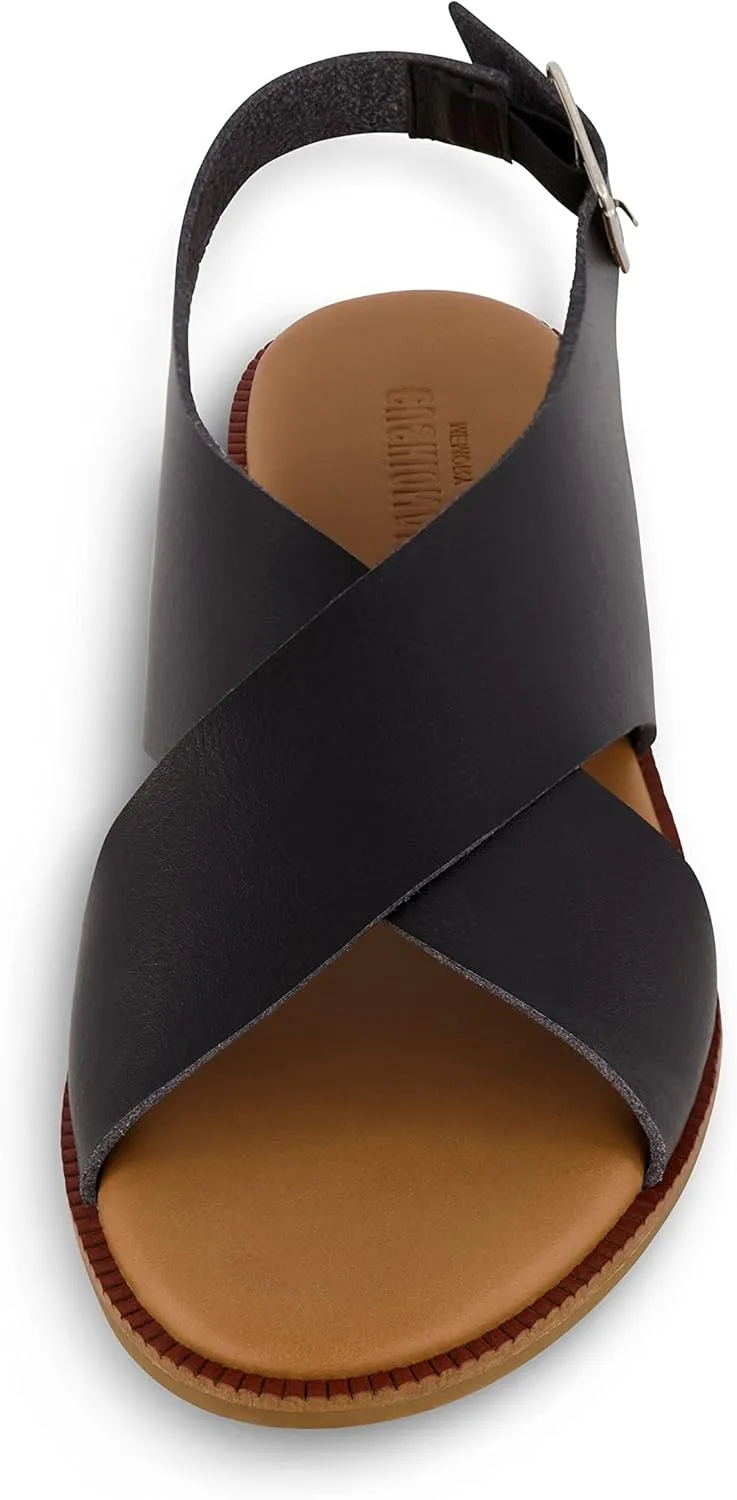 CUSHIONAIRE Women's Lake cross band sandal  Memory Foam