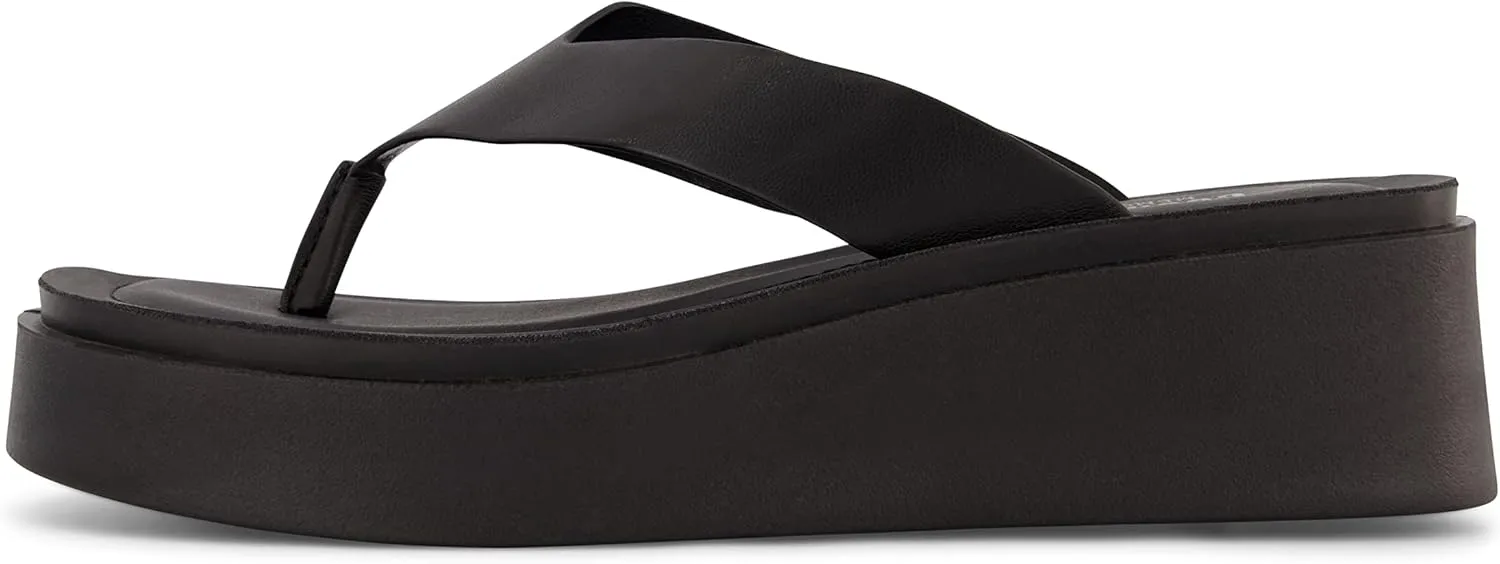 CUSHIONAIRE Women's Pippin thong platform sandal with  Memory Foam