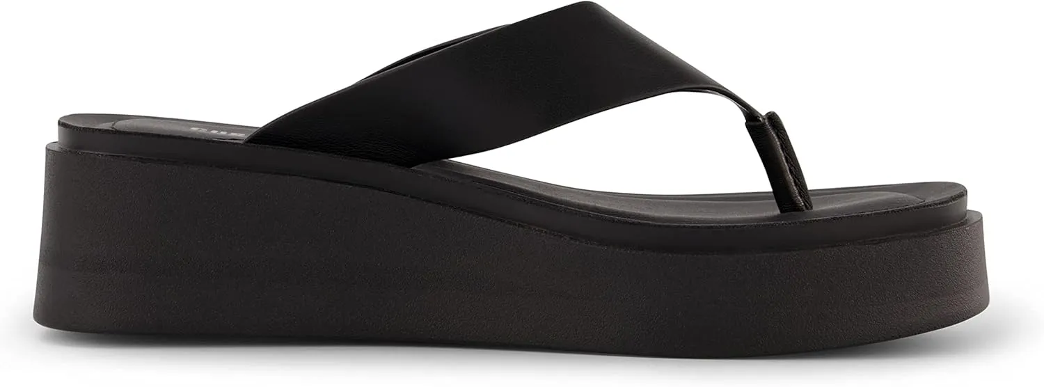 CUSHIONAIRE Women's Pippin thong platform sandal with  Memory Foam