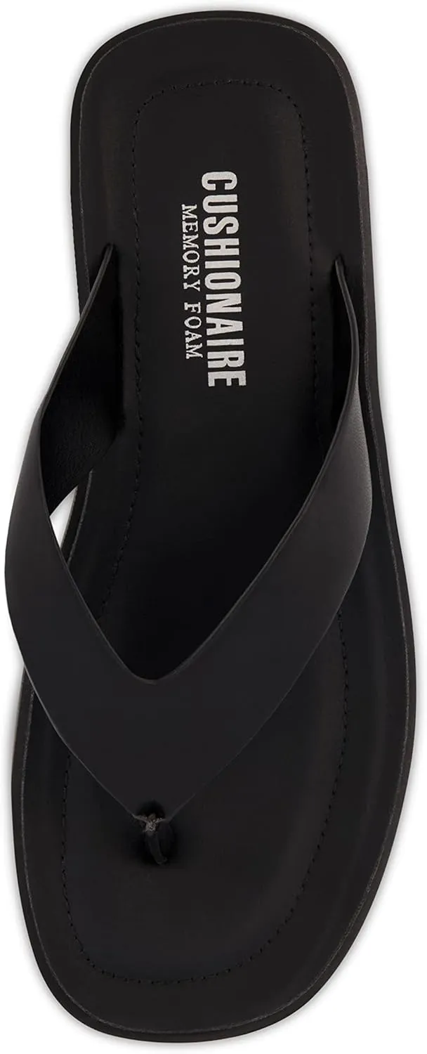 CUSHIONAIRE Women's Pippin thong platform sandal with  Memory Foam