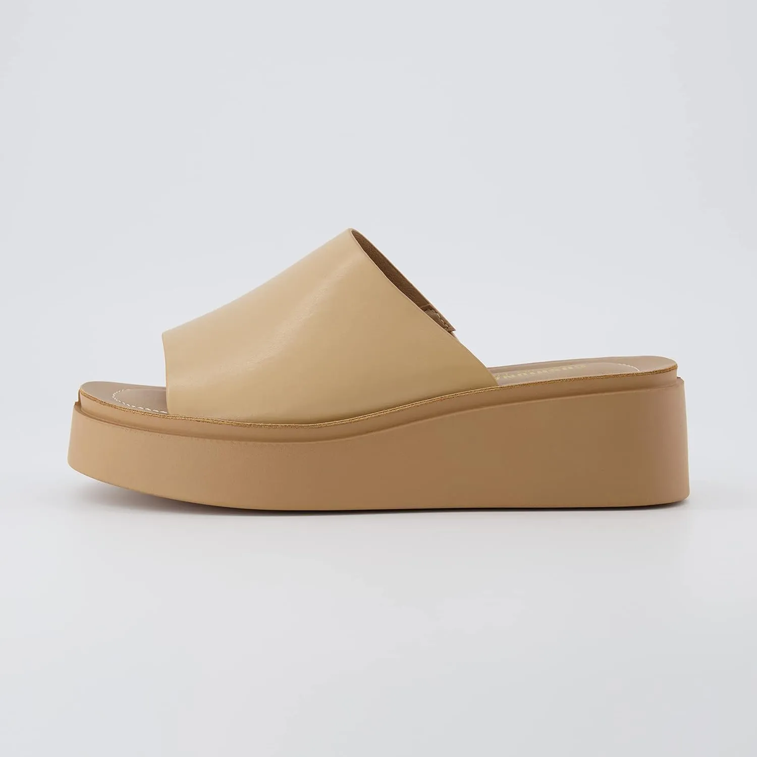 CUSHIONAIRE Women's Play one band platform sandal with  Memory Foam