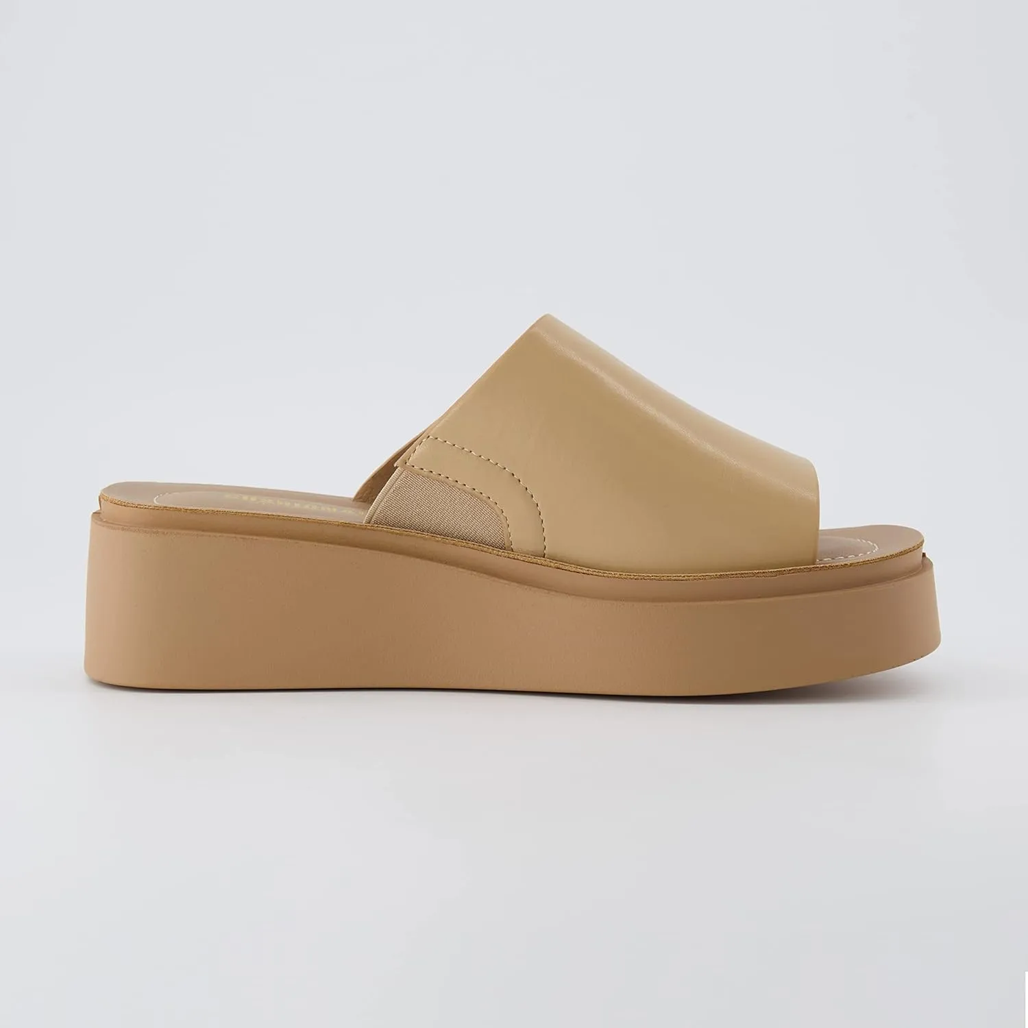 CUSHIONAIRE Women's Play one band platform sandal with  Memory Foam