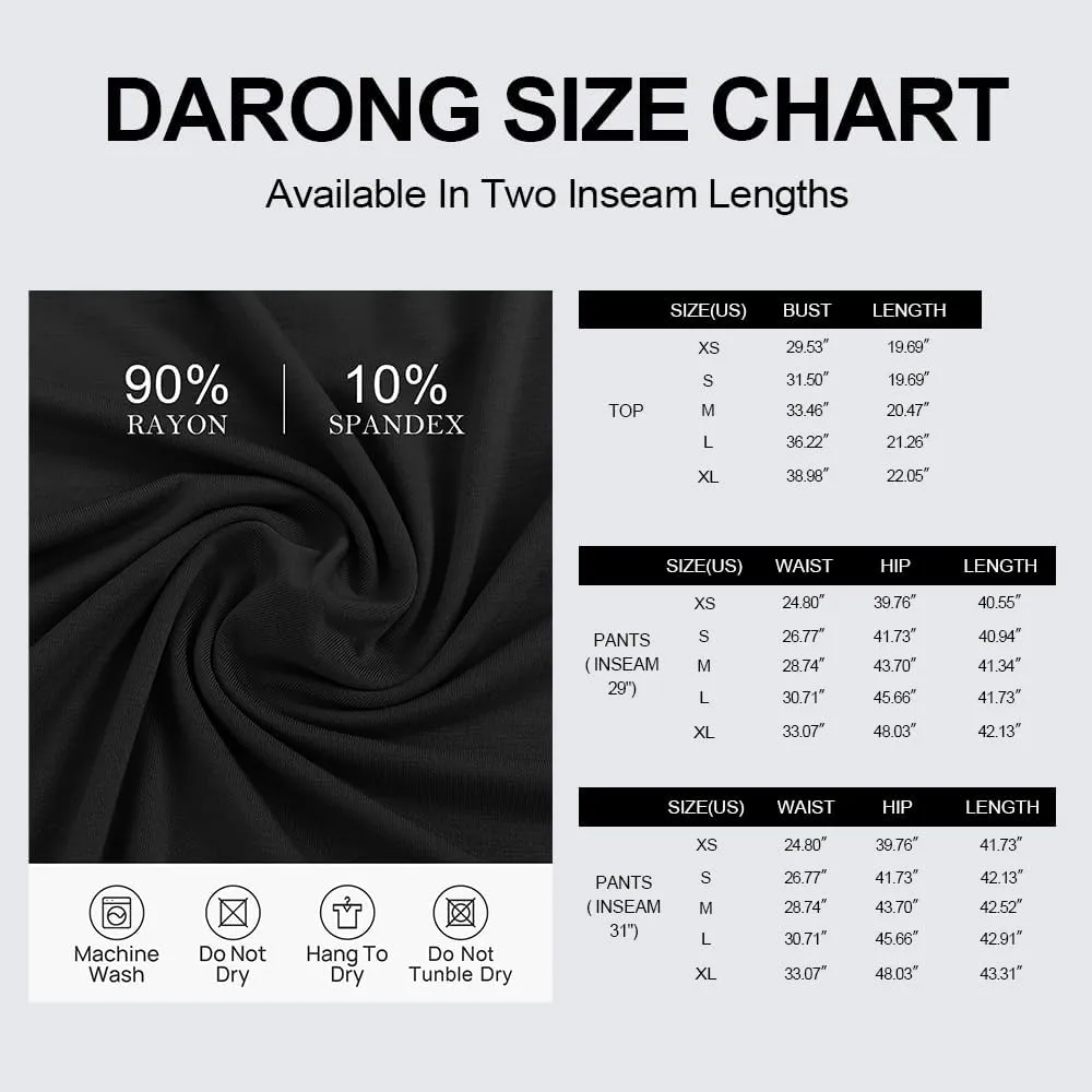 Darong Women's 2 Piece Outfits Lounge Sets Ruched Short Sleeve Tops High Waisted Wide Leg Pants Tracksuit Sets