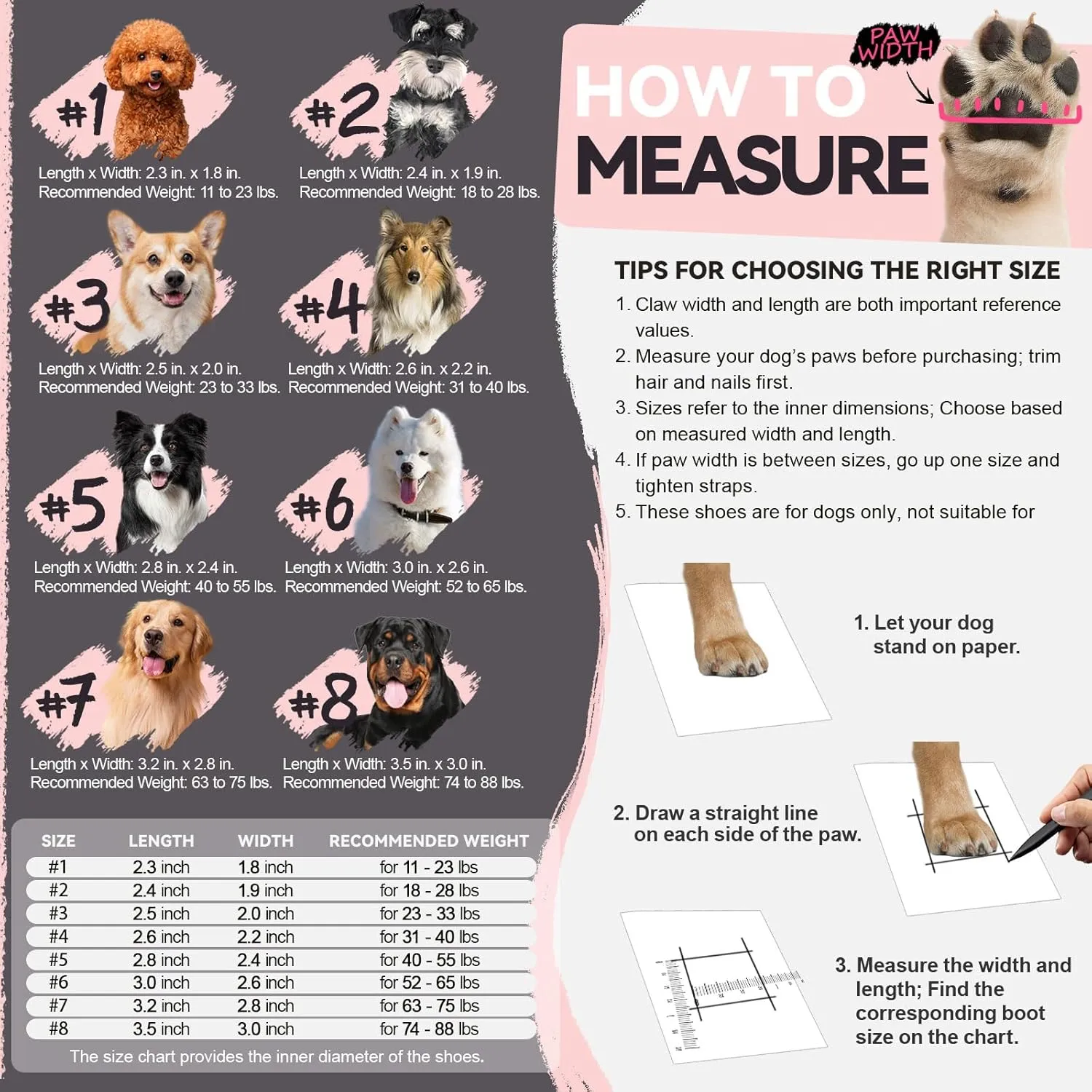 Dog Shoes for Large Small Medium Dogs, Breathable Mesh Dog Boots & Paw Protectors for Summer Hot Pavement Winter Snow, Waterproof Anti-Slip Dog Booties for Hiking Hardwood Floors(Pink-Purple1)