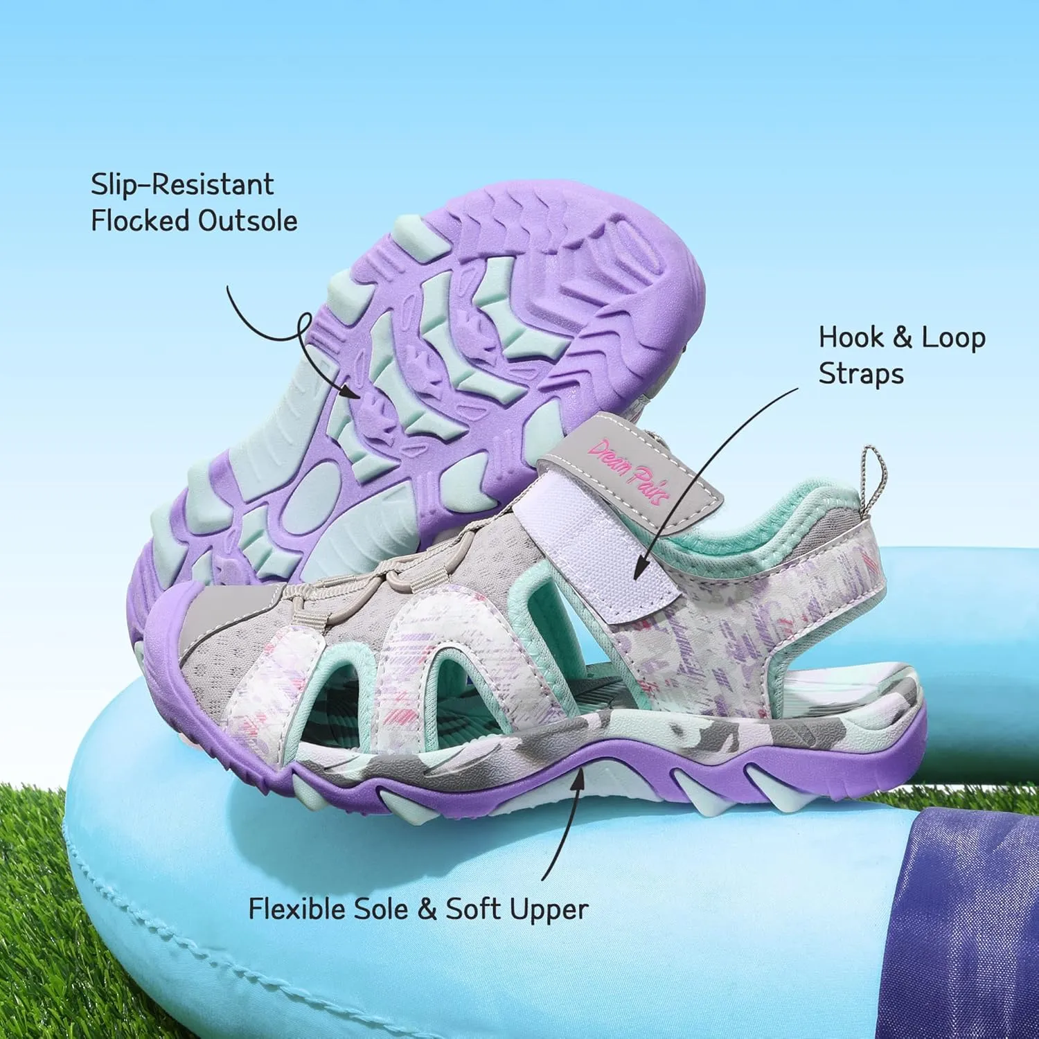 DREAM PAIRS Boys Girls Summer Outdoor Athletic Sport Sandals for Little/Big Kid