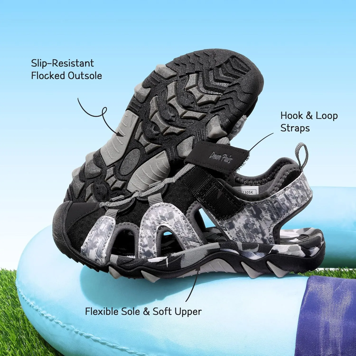 DREAM PAIRS Boys Girls Summer Outdoor Athletic Sport Sandals for Little/Big Kid