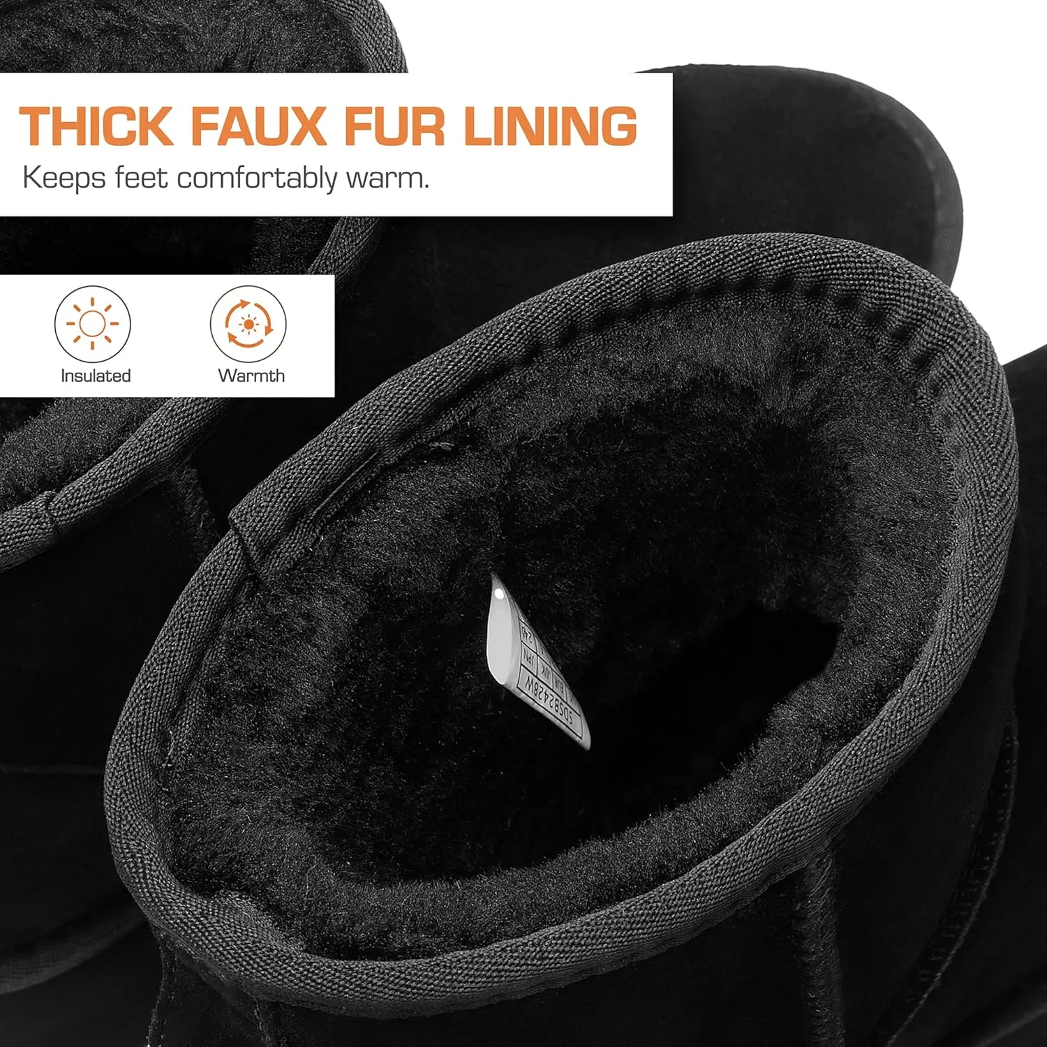 DREAM PAIRS Genuine Suede Classic Platform Boots for Women Water Resistant FuzzyClassic Ankle Winter Snow Low Boots with DIY Bows Faux Fur Lining Memory Foam Anti-Slip