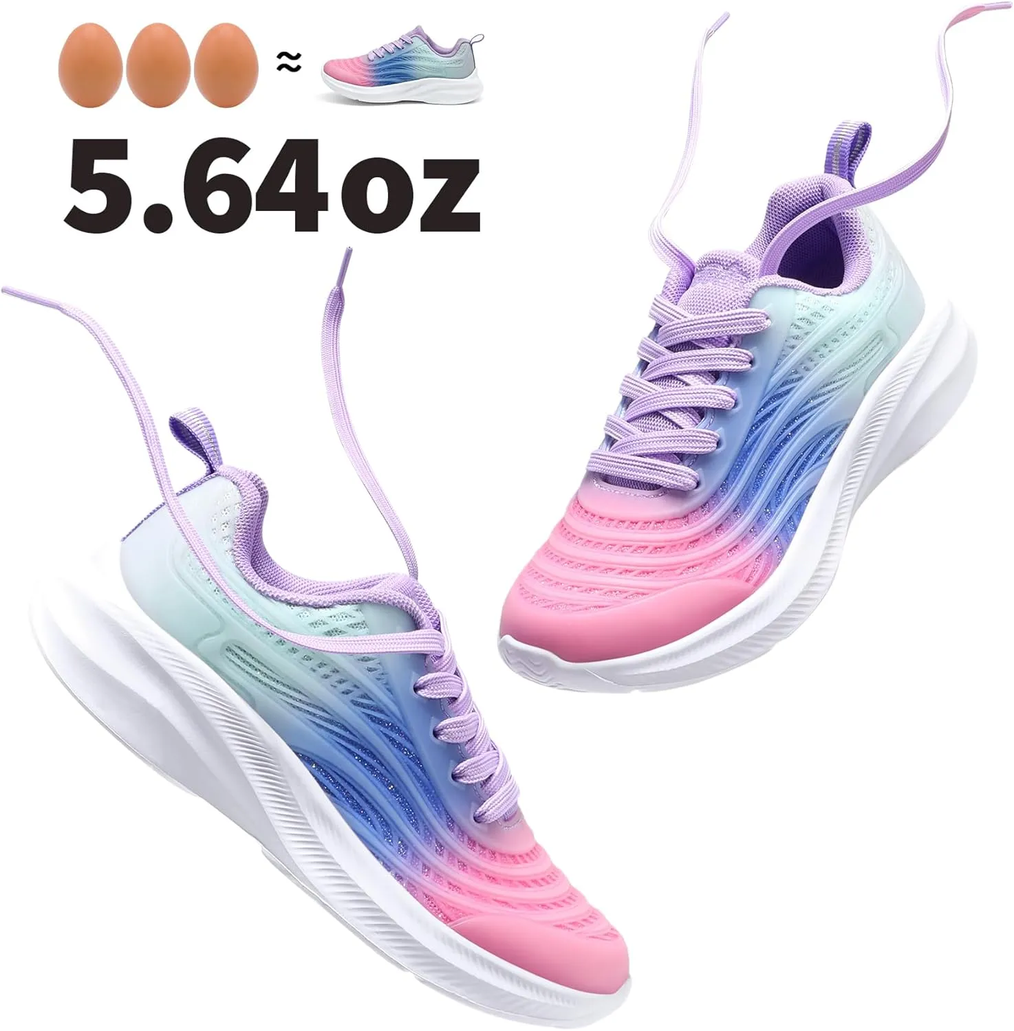 DREAM PAIRS Girls Boys Shoes Kids Tennis Sparkle Glitter Lace up Athletic Running Sneakers
