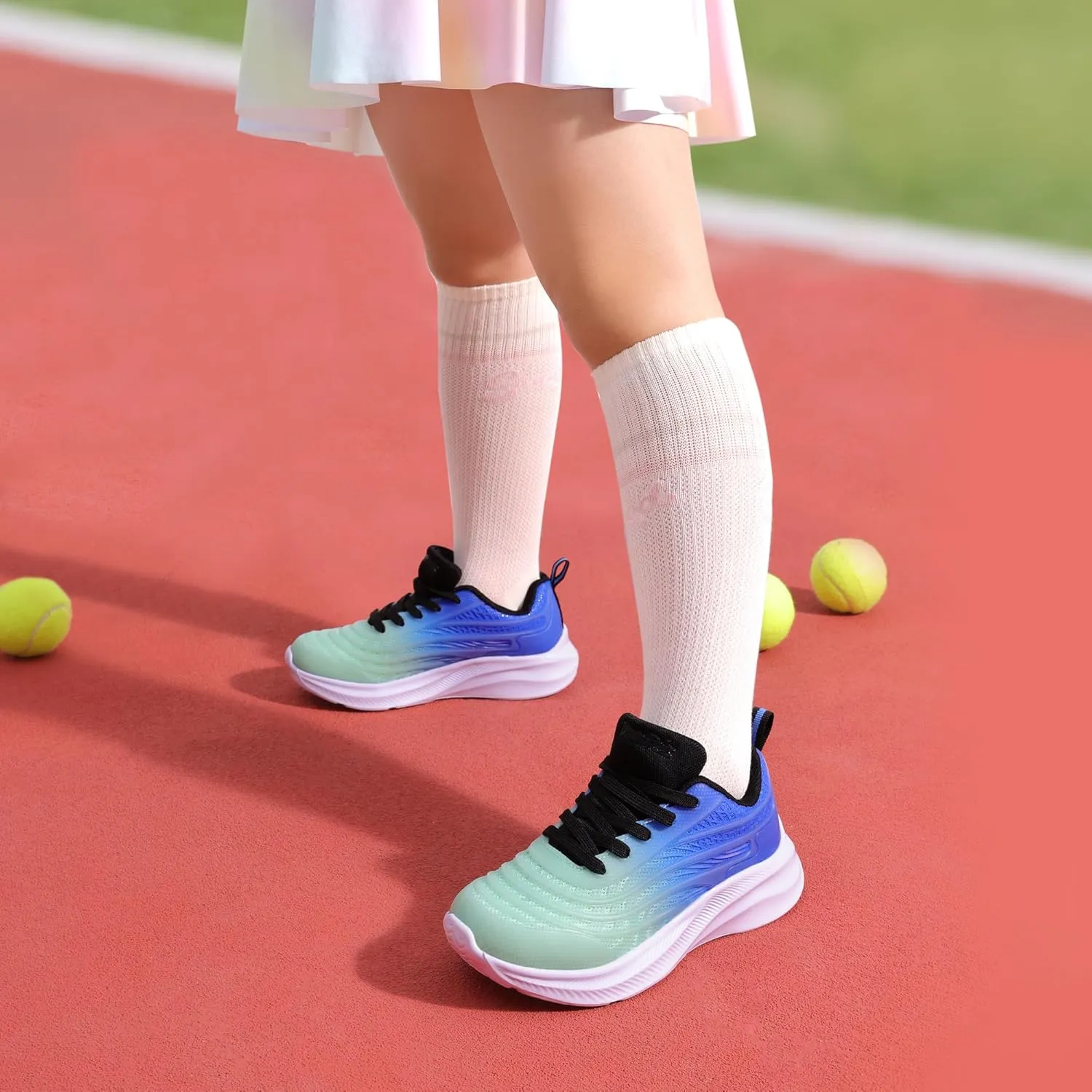 DREAM PAIRS Girls Boys Shoes Kids Tennis Sparkle Glitter Lace up Athletic Running Sneakers