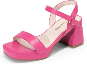 DREAM PAIRS Girls Sandals Open Toe Low Block Chunky Heels Sandals Party Dress Pumps Shoes for Little Big Kid