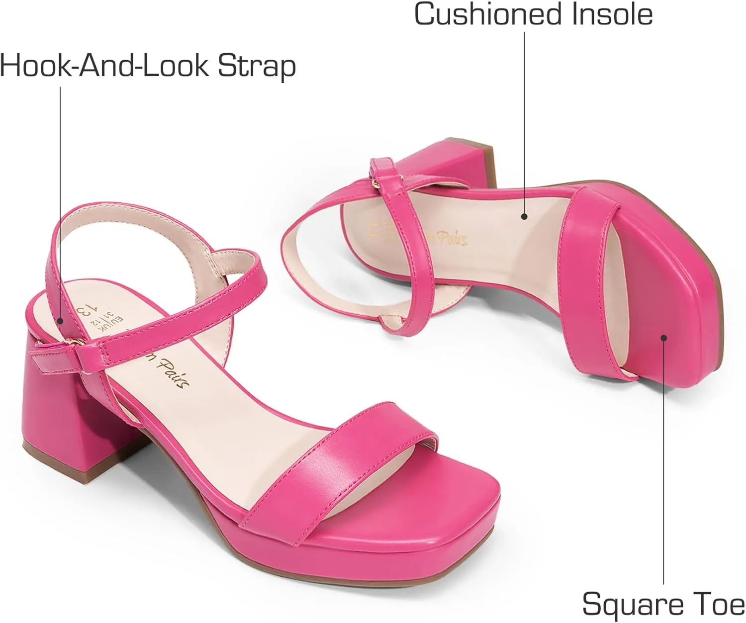DREAM PAIRS Girls Sandals Open Toe Low Block Chunky Heels Sandals Party Dress Pumps Shoes for Little Big Kid