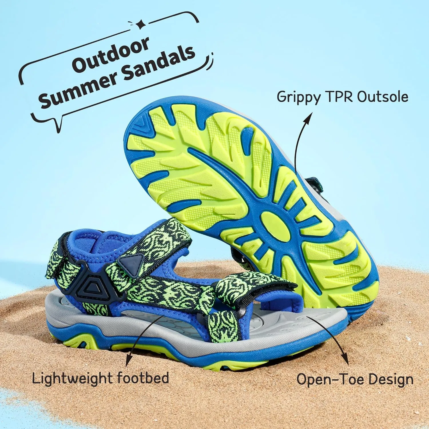 DREAM PAIRS Kids Adventurous Light-Weight Adjustable Straps Summer Sandals (Toddler/Little Kid/Big Kid)