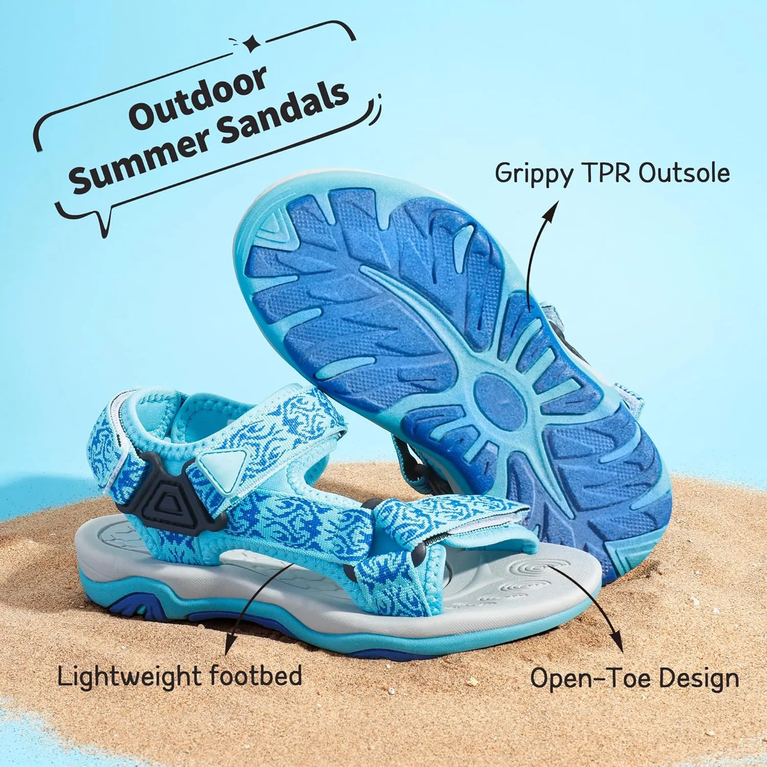 DREAM PAIRS Kids Adventurous Light-Weight Adjustable Straps Summer Sandals (Toddler/Little Kid/Big Kid)