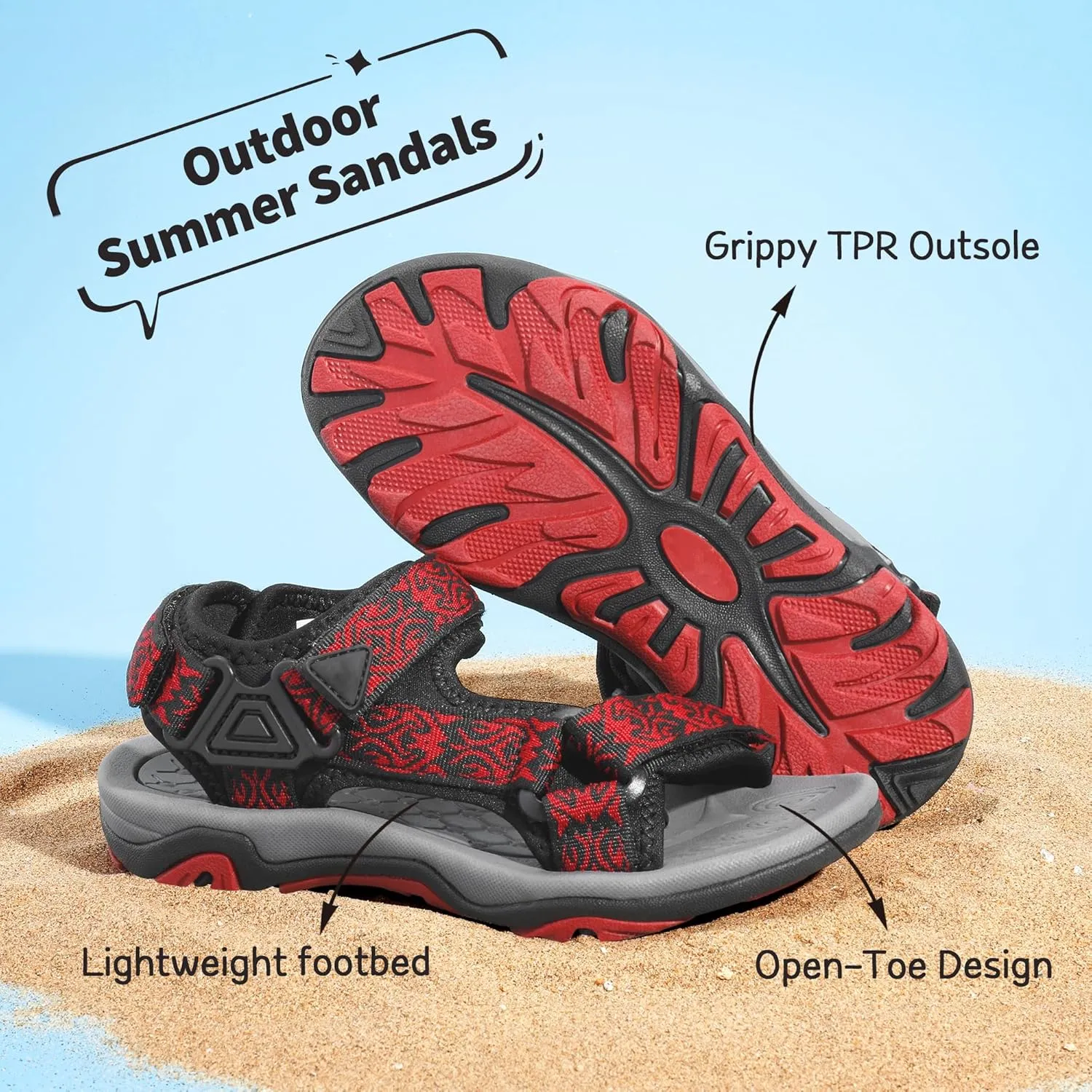 DREAM PAIRS Kids Adventurous Light-Weight Adjustable Straps Summer Sandals (Toddler/Little Kid/Big Kid)