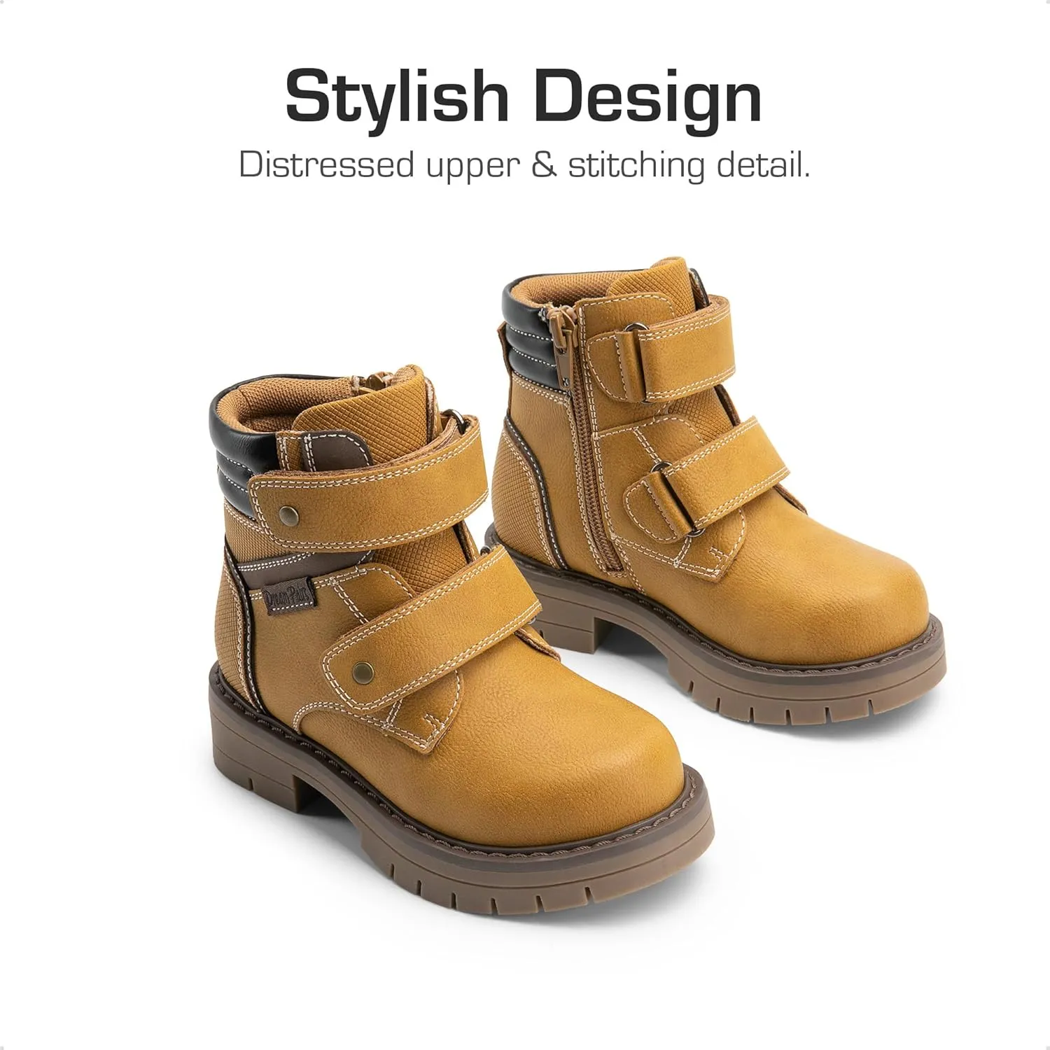 DREAM PAIRS Kids Ankle Boots Boys Girls Fashion Booties with Hook and Loop (Toddler/Little Kid)
