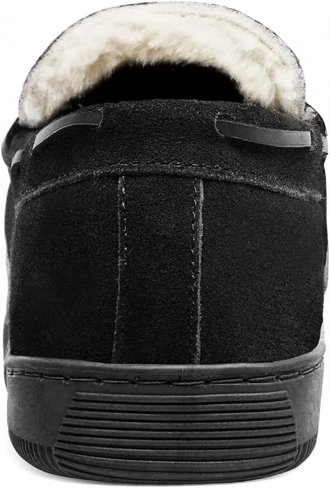 DREAM PAIRS Men's Moccasin Slippers Fuzzy Plush House Shoes Indoor Outdoor Fleece Lining Loafers
