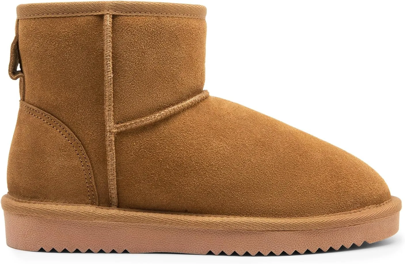 DREAM PAIRS Snow Boots for Women Genuine Suede Faux Fur Lining Water Resistant Anti-Slip Warm Winter Booties Slip On Memory Foam Comfort Ankle Boots FuzzyClassicⅡ Low Boots