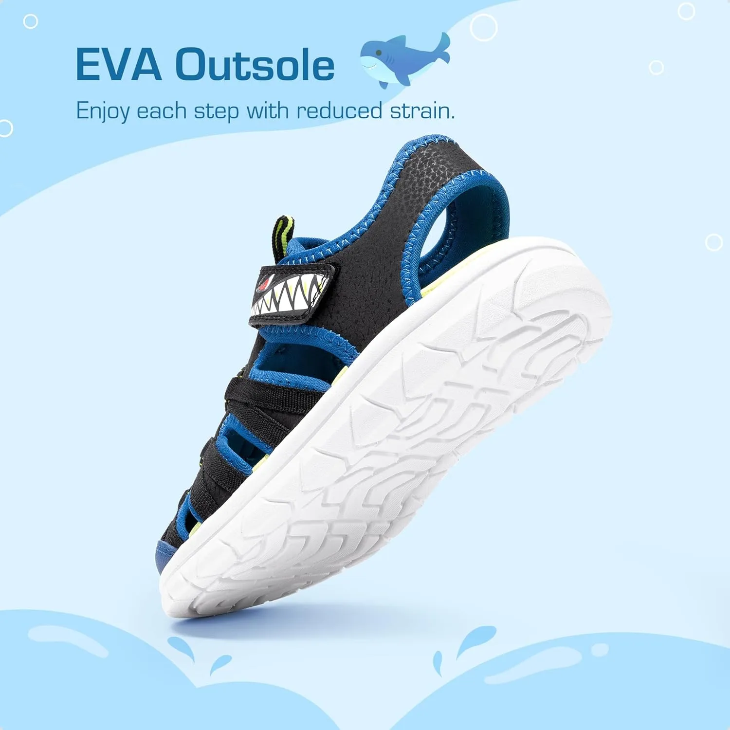 DREAM PAIRS Toddler Boys Girls Sport Sandals Cute Breathable Lightweight Outdoor Play Casual Closed Toe Hook and Loop for Toddlers & Little Kids