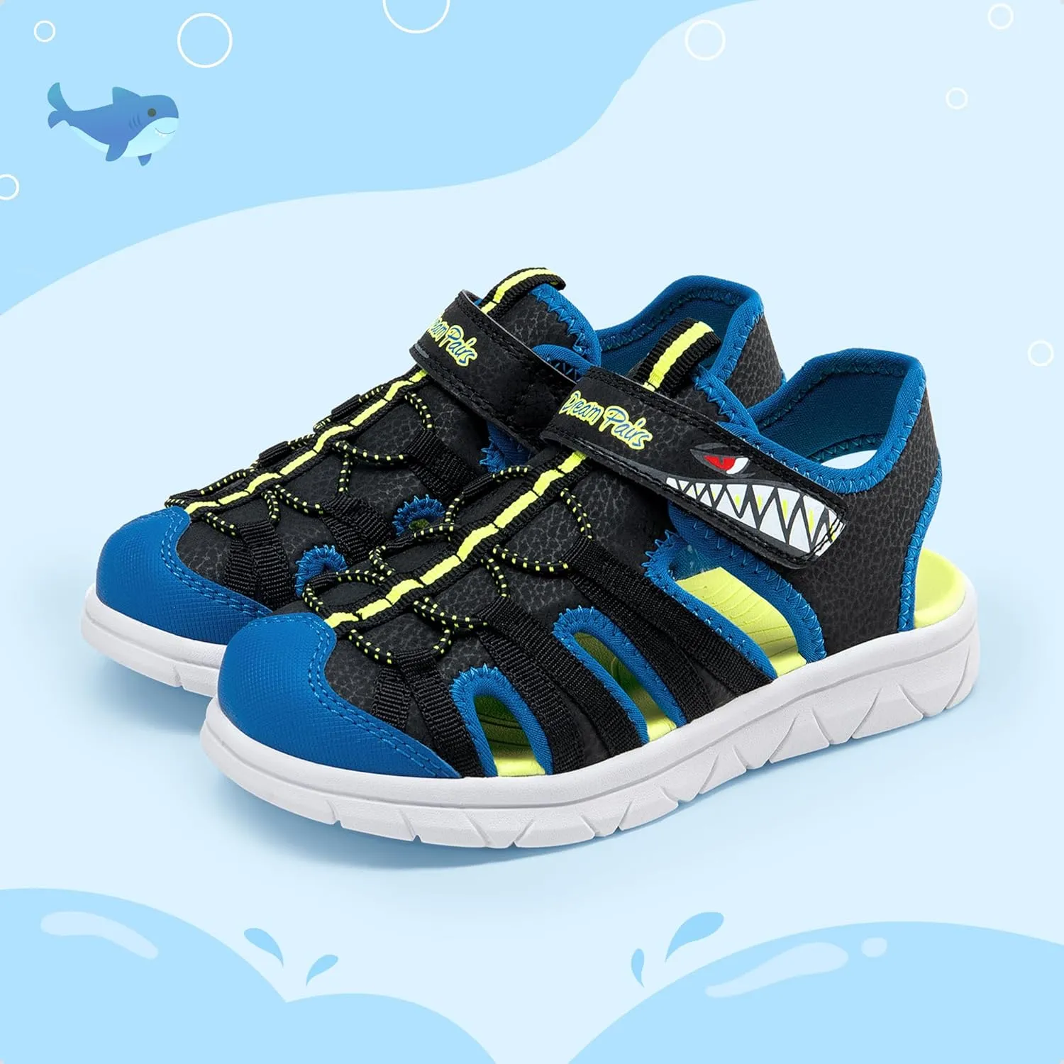 DREAM PAIRS Toddler Boys Girls Sport Sandals Cute Breathable Lightweight Outdoor Play Casual Closed Toe Hook and Loop for Toddlers & Little Kids