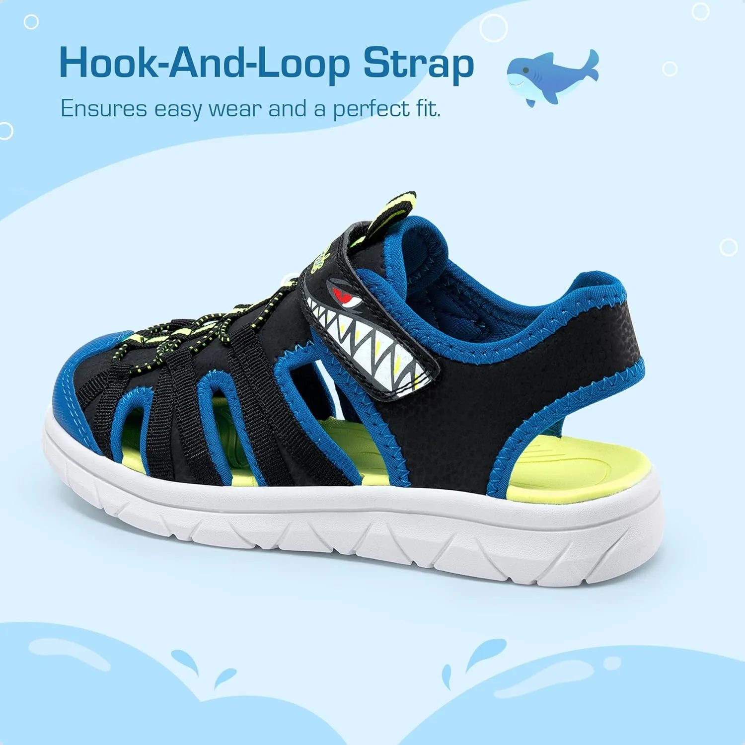 DREAM PAIRS Toddler Boys Girls Sport Sandals Cute Breathable Lightweight Outdoor Play Casual Closed Toe Hook and Loop for Toddlers & Little Kids