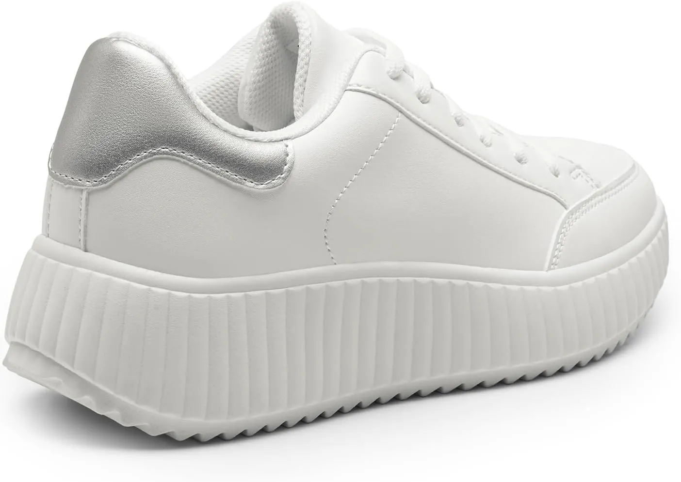 DREAM PAIRS Women Platform Chunky Lightweight Comfortable Casual Faux Leather Lace-Up Dee Walking Fashion Sneakers