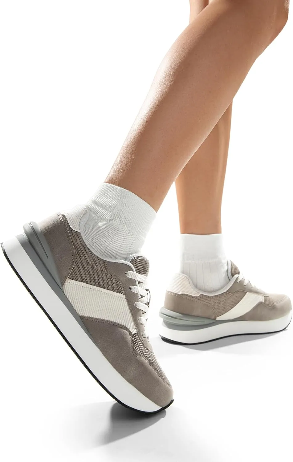 DREAM PAIRS Women Sneakers Tennis Ray Walking Platform Chunky Comfortable Lightweight Lace Up Casual Fashion Sneaker