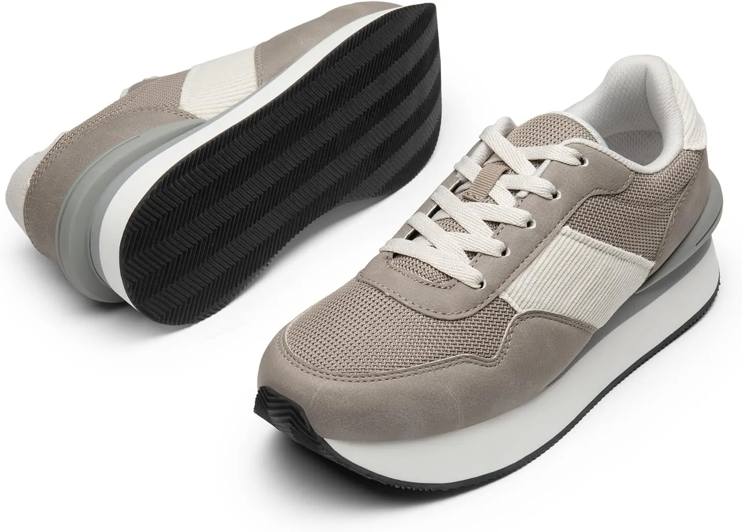 DREAM PAIRS Women Sneakers Tennis Ray Walking Platform Chunky Comfortable Lightweight Lace Up Casual Fashion Sneaker