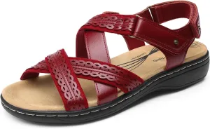 DREAM PAIRS Women's Arch Support Sandals Comfortable Open Toe Dress Flats Walking Sandals for Summer