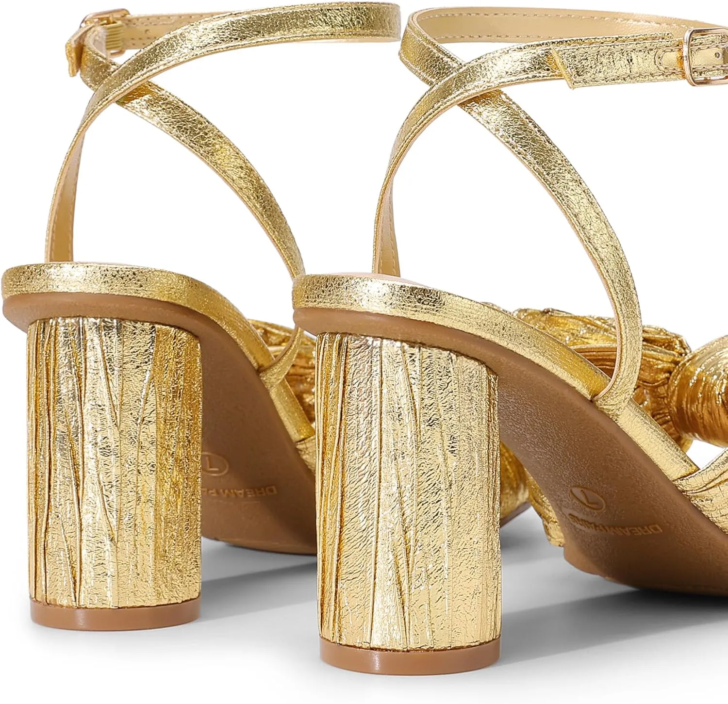DREAM PAIRS Women's Bow Knot Heeled Sandals Low Chunky Heels Open Toe Ankle Strap Slingback Dress Shoes for Wedding Bridal Party
