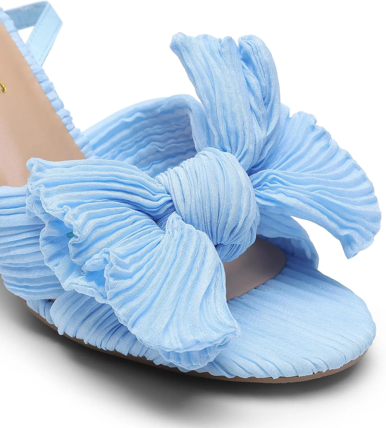 DREAM PAIRS Women's Bow Knot Heeled Sandals Low Chunky Heels Open Toe Ankle Strap Slingback Dress Shoes for Wedding Bridal Party