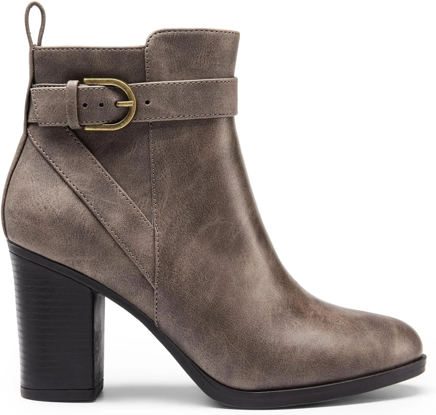 DREAM PAIRS Women's Chunky High Heel Ankle Boots Round Toe Fall Short Booties Shoes