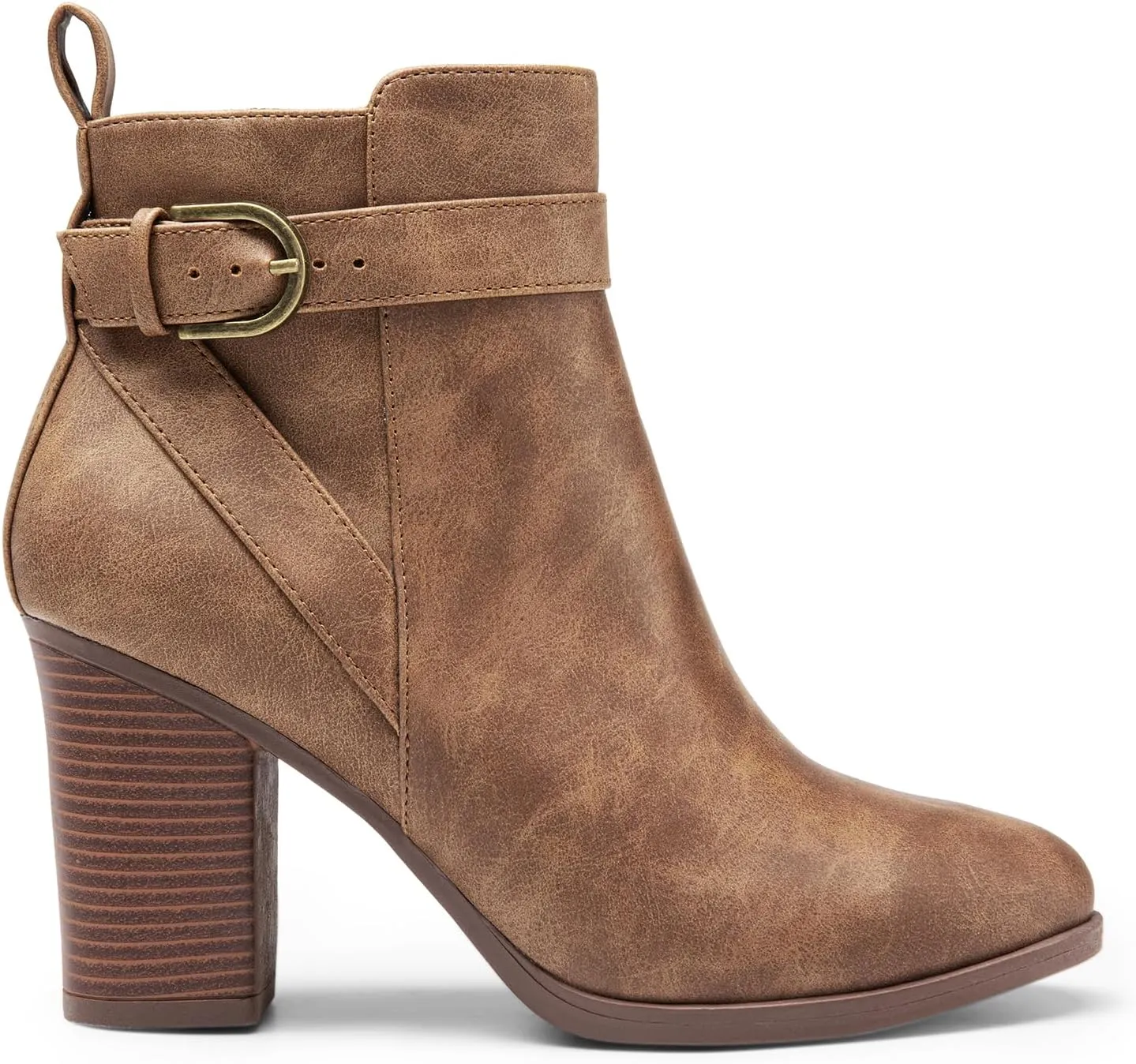 DREAM PAIRS Women's Chunky High Heel Ankle Boots Round Toe Fall Short Booties Shoes