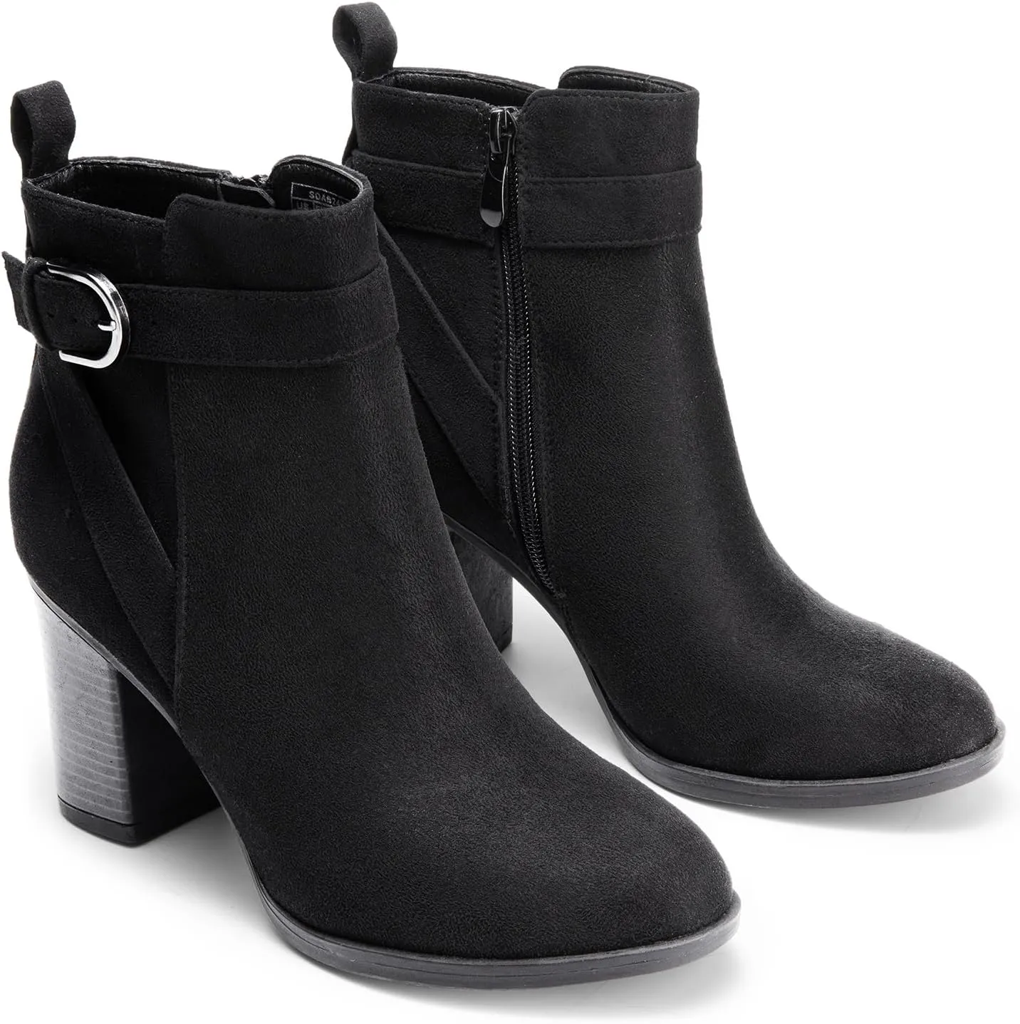 DREAM PAIRS Women's Chunky High Heel Ankle Boots Round Toe Fall Short Booties Shoes