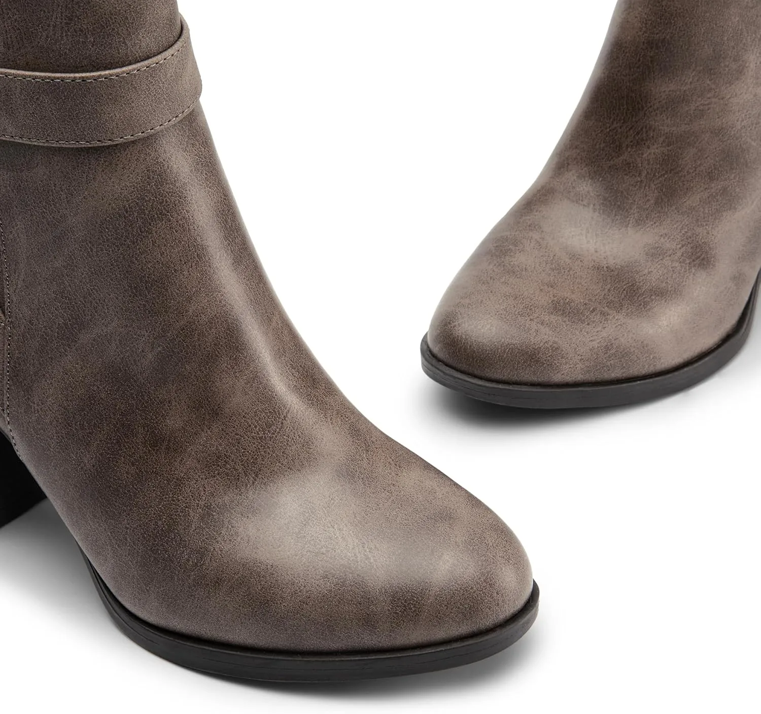 DREAM PAIRS Women's Chunky High Heel Ankle Boots Round Toe Fall Short Booties Shoes