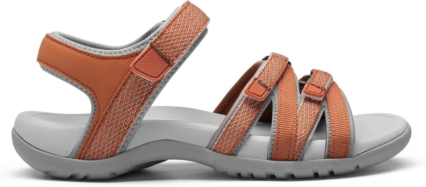 DREAM PAIRS Womens Comfortable Hiking Walking Sandal with Adjustable Hook and Loop Strap, Sports, Travel,Summer Beach Outdoor Light Weight Water Shoes