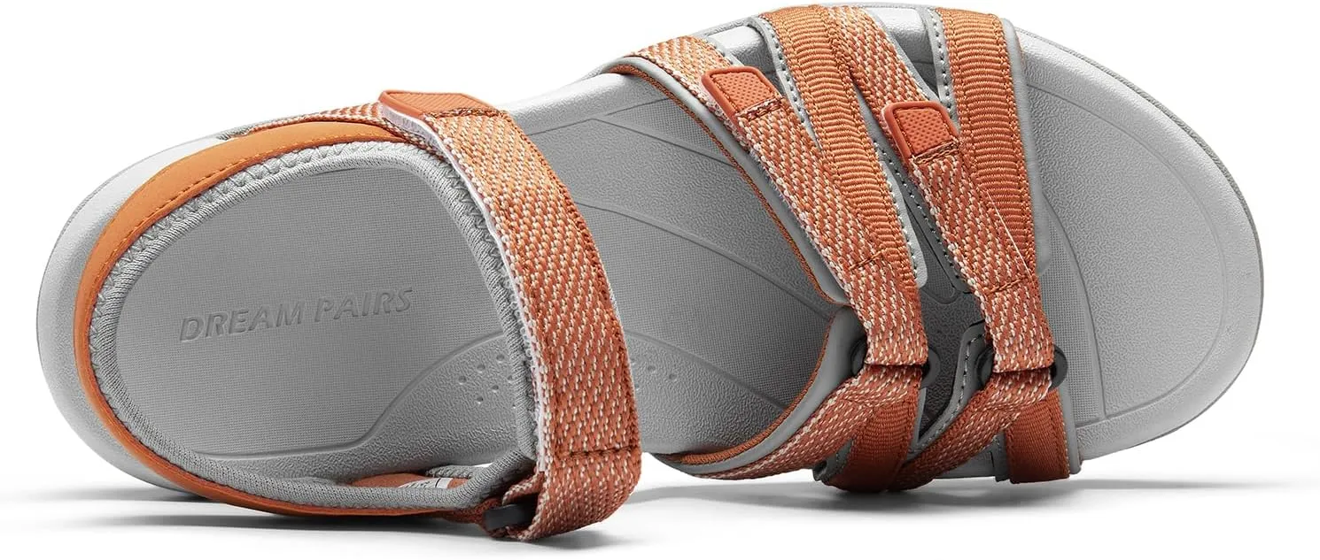 DREAM PAIRS Womens Comfortable Hiking Walking Sandal with Adjustable Hook and Loop Strap, Sports, Travel,Summer Beach Outdoor Light Weight Water Shoes