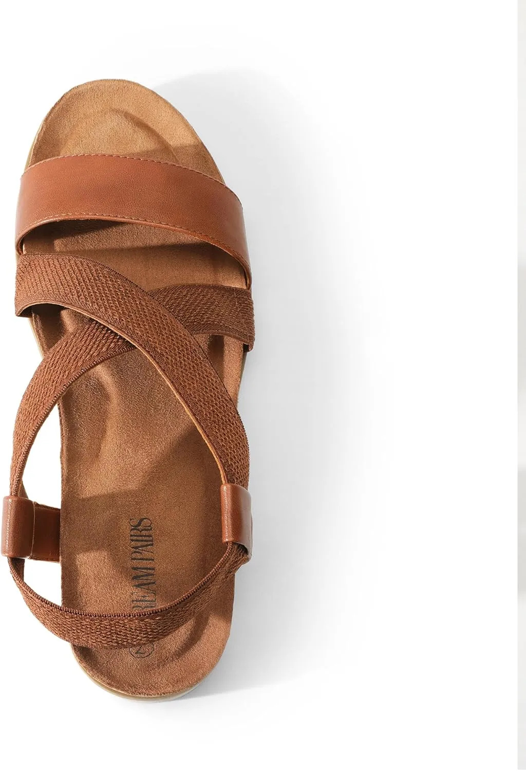 DREAM PAIRS Women's Comfortable Low Wedge Sandals, Open Toe Slip On Strappy Flat Sandals Light-weight Summer Shoes