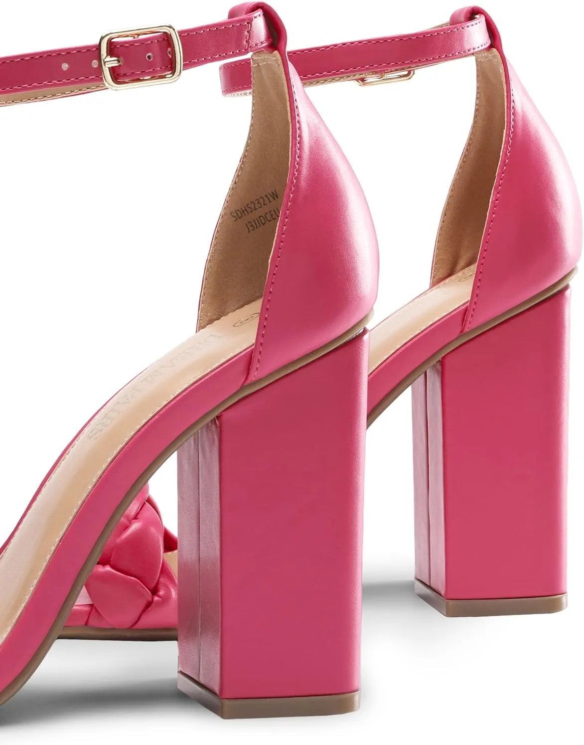 DREAM PAIRS Women's Heels for Women Braided Open Toe Ankle Strap High Block Chunky Heel Sandals Party Wedding Dress Pumps Shoes