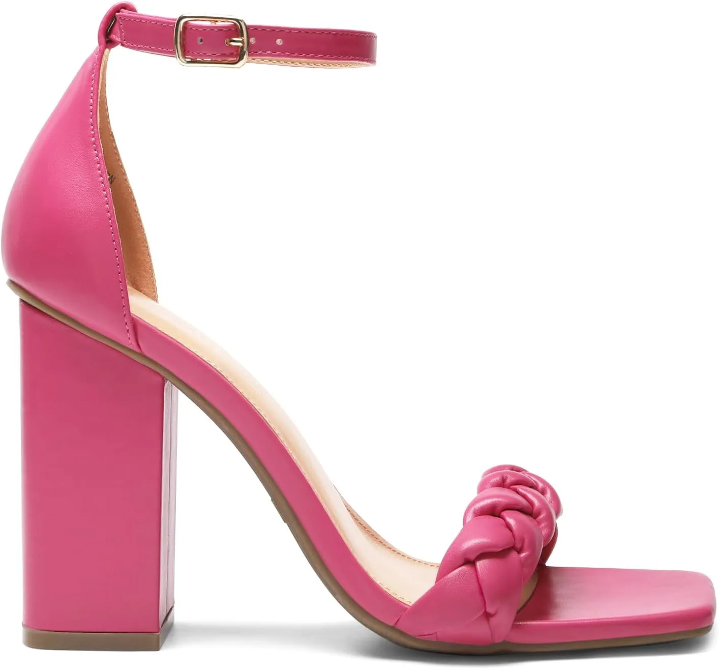 DREAM PAIRS Women's Heels for Women Braided Open Toe Ankle Strap High Block Chunky Heel Sandals Party Wedding Dress Pumps Shoes