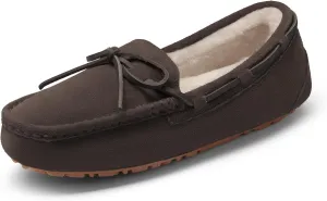 DREAM PAIRS Women's House Slippers Indoor Outdoor Moccasin Fuzzy Fluffy Furry Loafers Suede Leather Warm Shoes