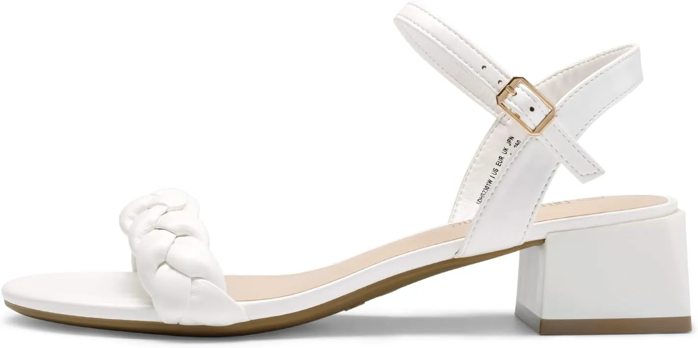 DREAM PAIRS Women's Low Heels for Women Braided Open Toe Ankle Strap Block Chunky Heel Sandals Holiday Party Wedding Dress Pumps Shoes