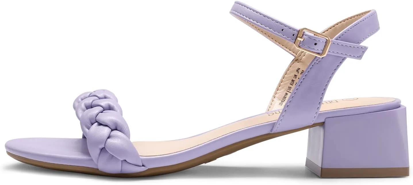 DREAM PAIRS Women's Low Heels for Women Braided Open Toe Ankle Strap Block Chunky Heel Sandals Holiday Party Wedding Dress Pumps Shoes