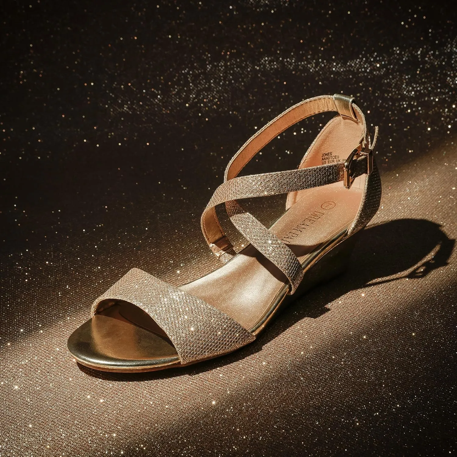 DREAM PAIRS Women's Low Wedge Sandals Ankle Strap Heel Sandal Open Toe Wide Dress Summer Shoes