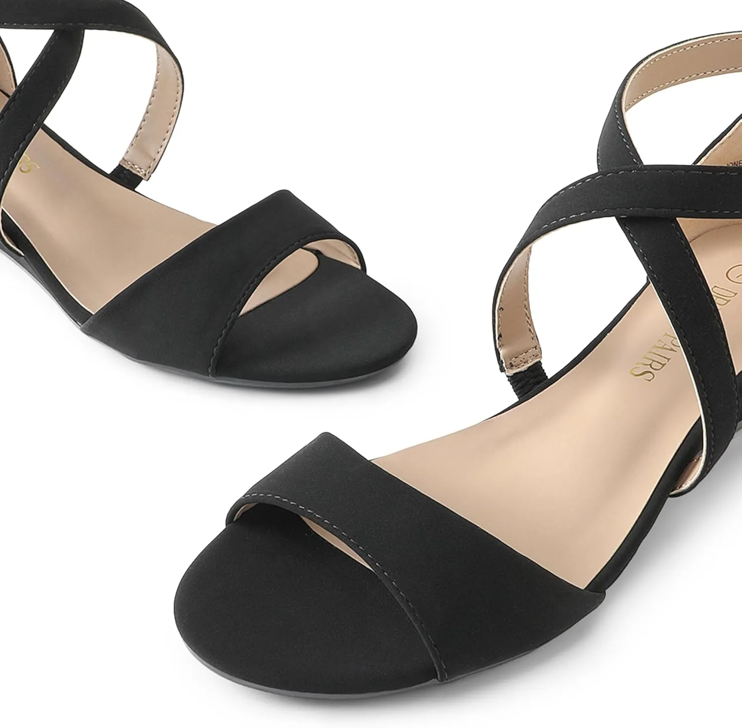 DREAM PAIRS Women's Low Wedge Sandals Ankle Strap Heel Sandal Open Toe Wide Dress Summer Shoes